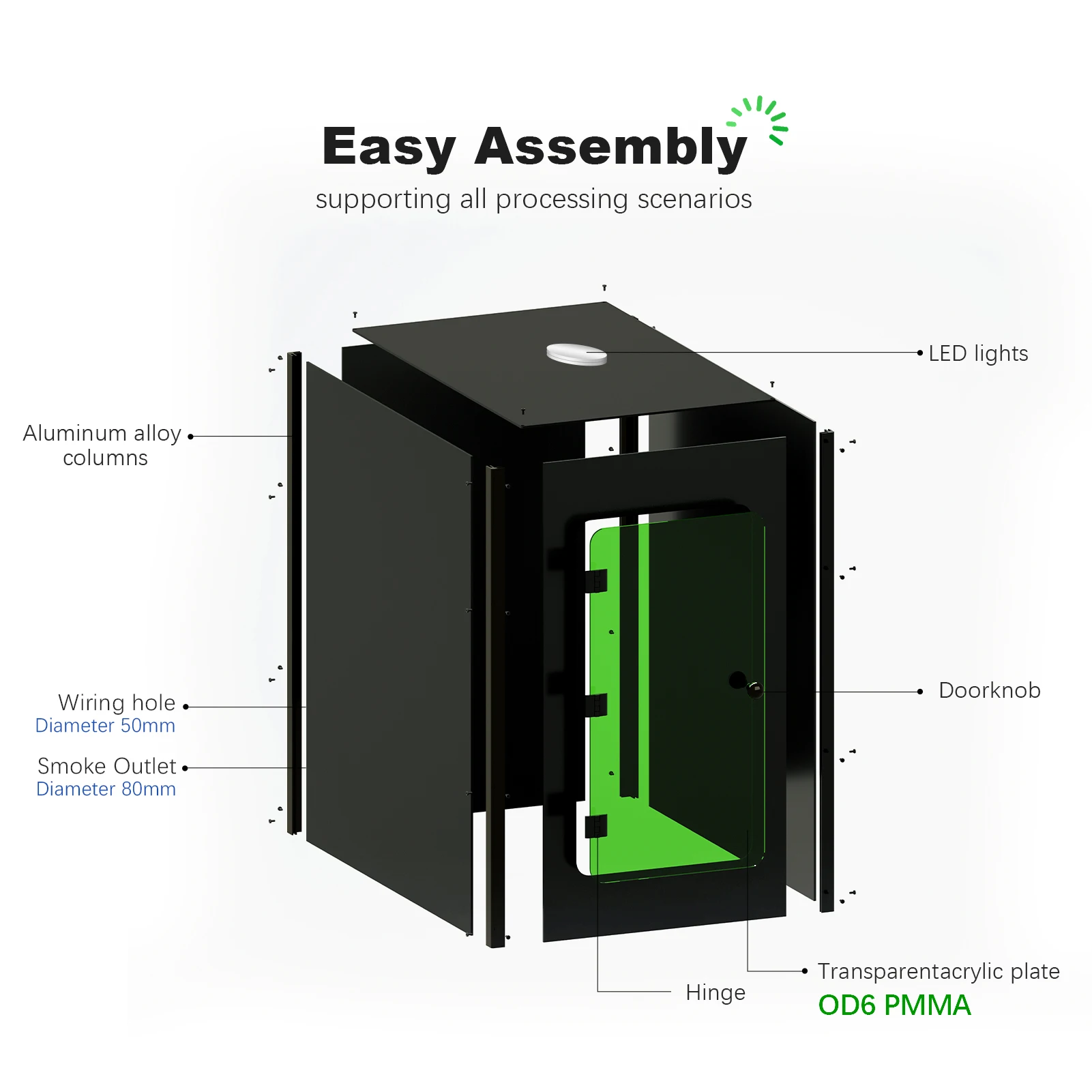 ComMarker Pro Protective Cover For Fiber Laser Marking Machine Enclosure For 500/800 Lift LiteMarker Protect Cover