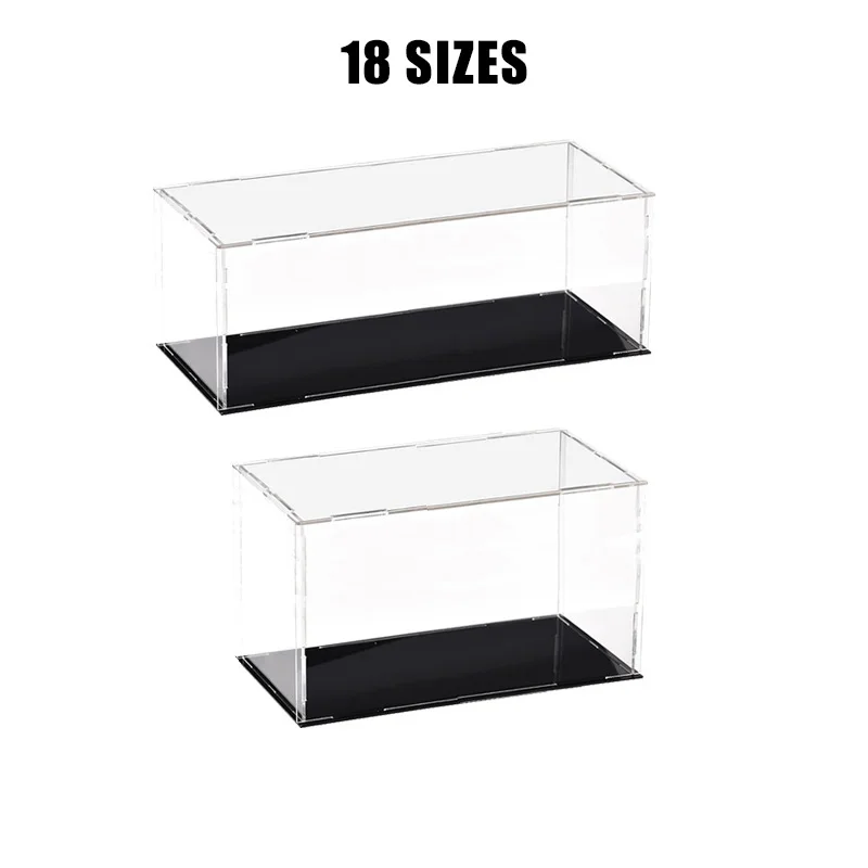 Clear Acrylic Display Case 18 Sizes Transparent Action Figures Toys Storage Box Cube Assemble Dustproof Collectibles Showcase