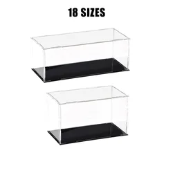Clear Acrylic Display Case 18 Sizes Transparent Action Figures Toys Storage Box Cube Assemble Dustproof Collectibles Showcase