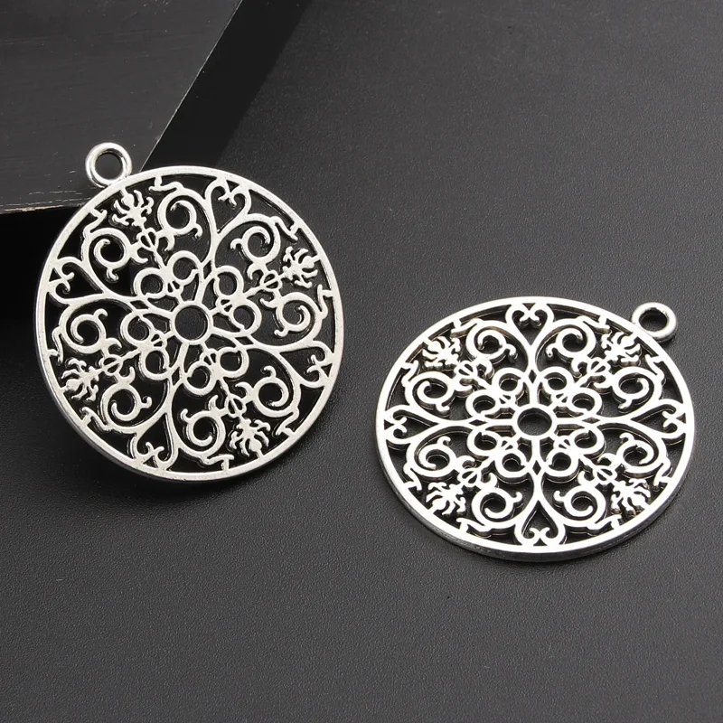 3pcs Silver Color Mandala Pattern Charms Pendant Handmade Jewelry Accesspries Diy Finding SALE