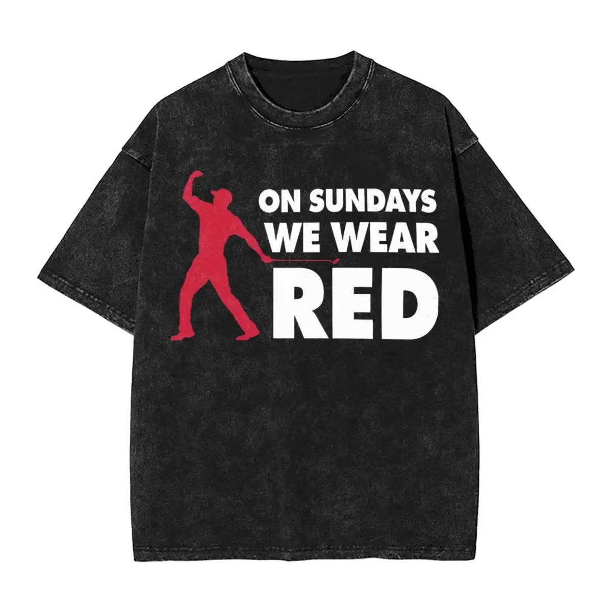 On Sundays We Wear Red T Shirt Tiger Woods Loose T-Shirts Short Sleeve Y2K Funny Tops Summer Casual O-Neck Plus Size Clothing