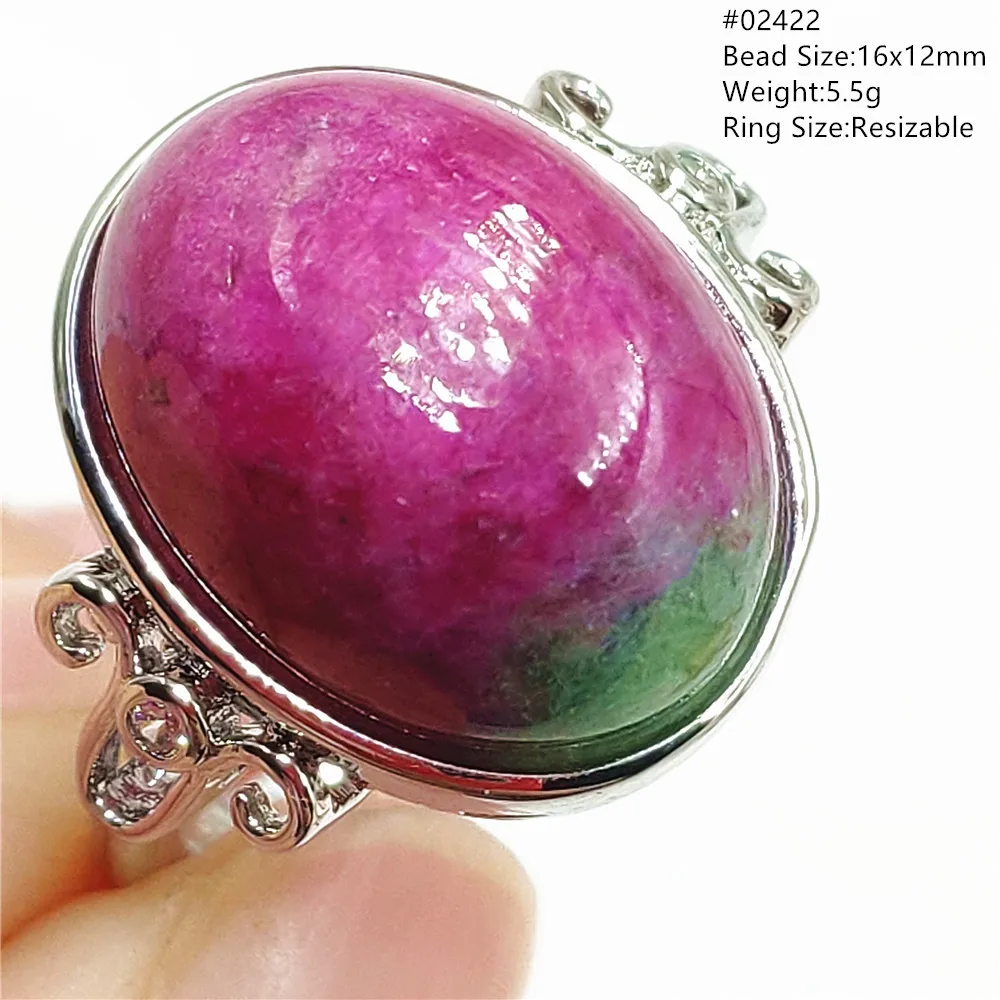 Natural Red Ruby Oval Adjustable Ring Jewelry Women Men Star Light Gemstone Red Watermelon Ruby Zoisite Bead Fashion AAAAAA