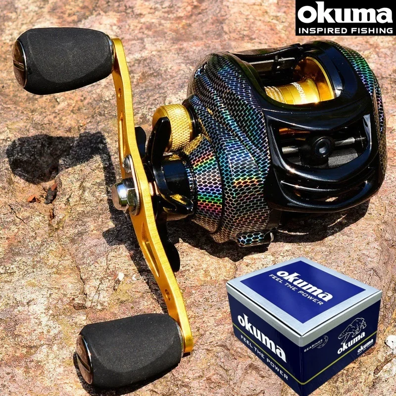 Okuma Fishing Reel 7.2:1 High Speed 18 Level Magnetic Brake Aluminum Alloy Spool 10kg Max Drag for Freshwater Saltwater