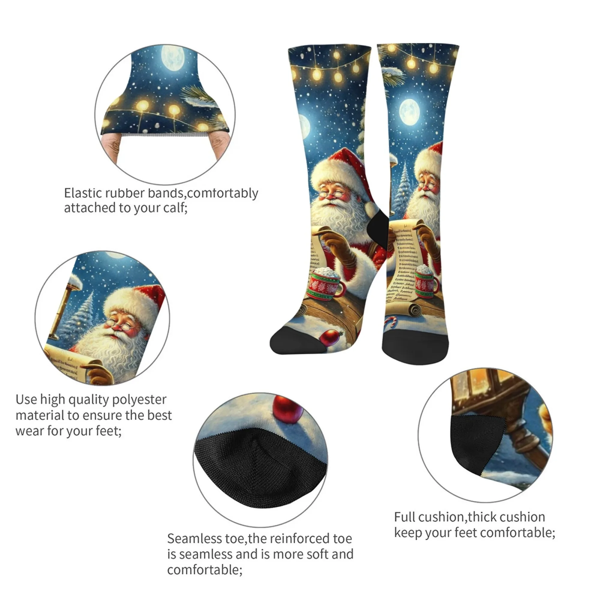 جولي سانتا الجدة الرجال الجوارب الرجعية موضة جوارب رياضية غير رسمية مريحة الدافئة الشارع الهيب هوب جوارب بأشكال مضحكة هدية الكريسماس #4