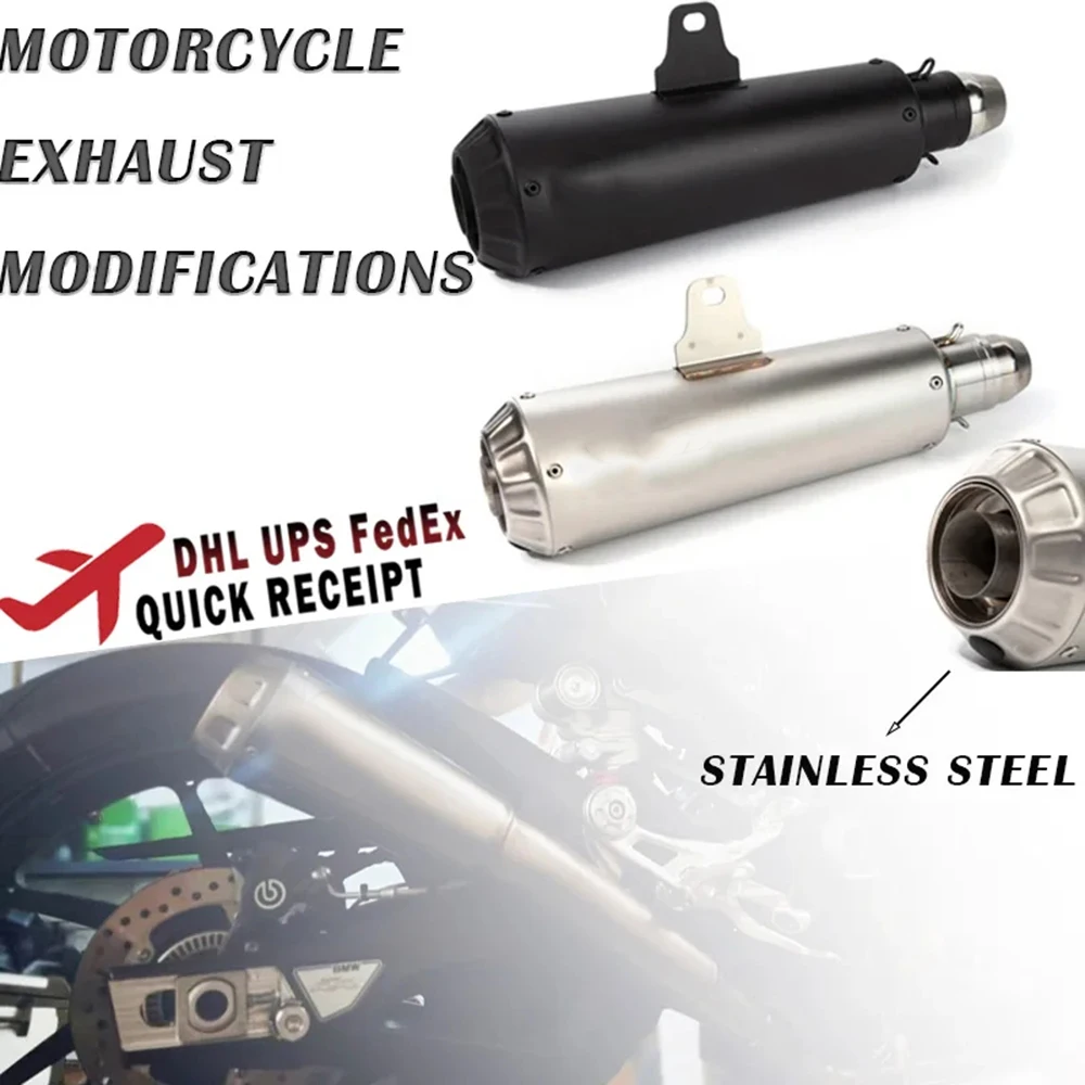 

51MM Universal Motorcycle Exhaust Muffler Pipe Tube For Honda Yamaha Kawasi YZF R1 R3 R6 Z400 Nvx Nmax PCX125 GSR750