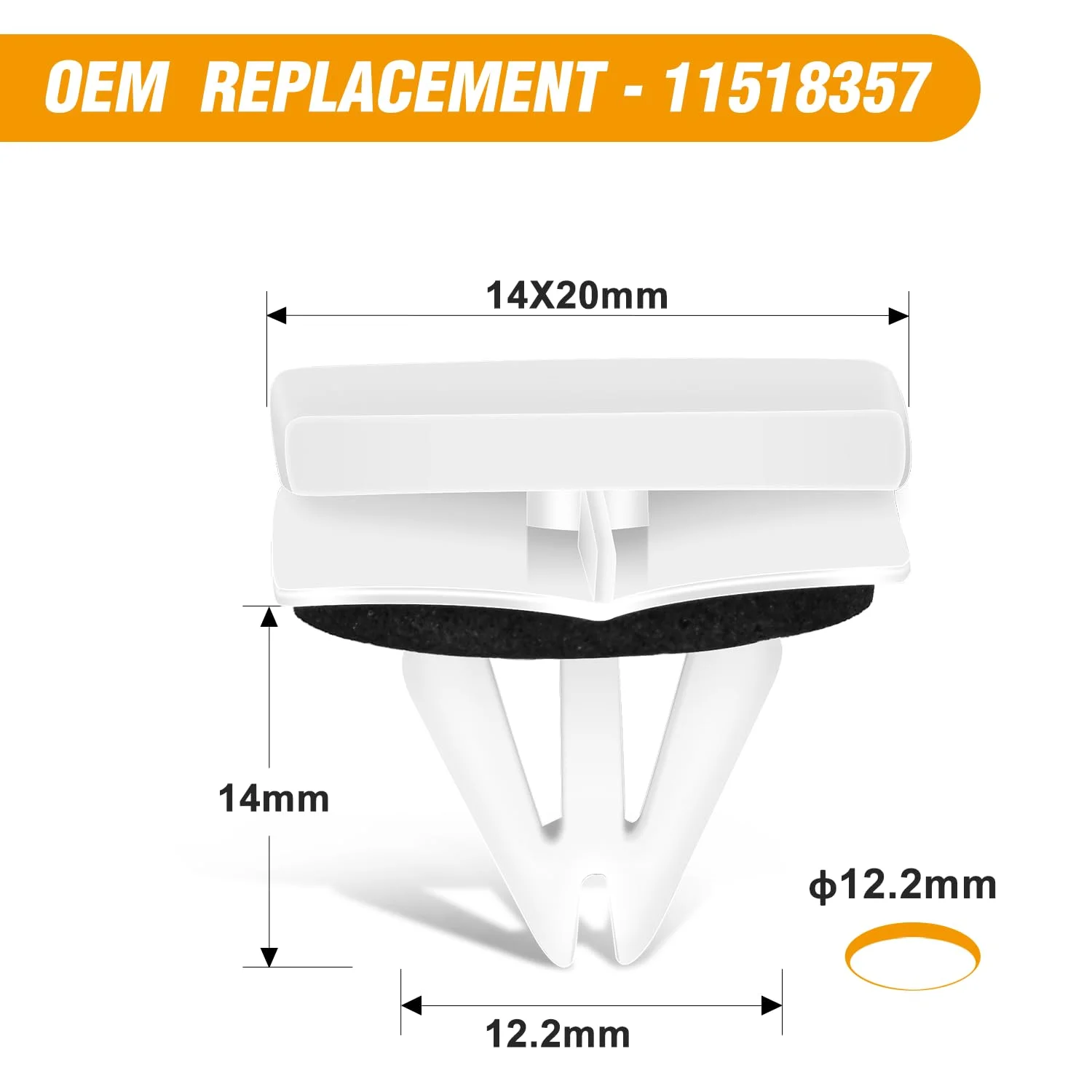 10-100X Car Rocker Panel Moulding Clips 11518357 For GM Chevrolet Avalanche Impala Lumina Monte Carlo Suburban Cadillac Escalade