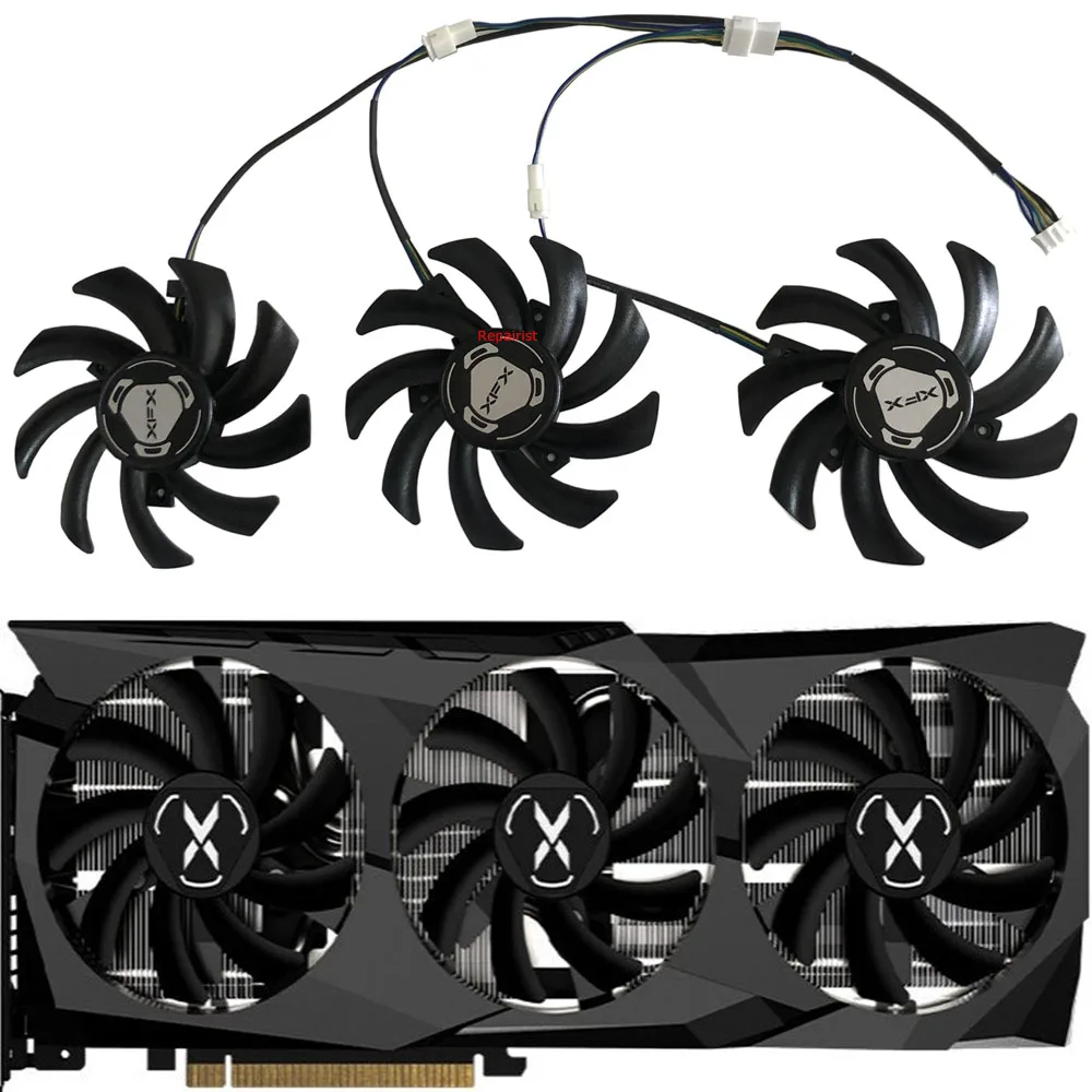 3Pcs/Set,FDC10H12S9-C,GPU VGA Cooler,Video Card Fan,For XFX RX 6700 XT,For XFX RX 6700XT 12GB Speeder SWFT 309