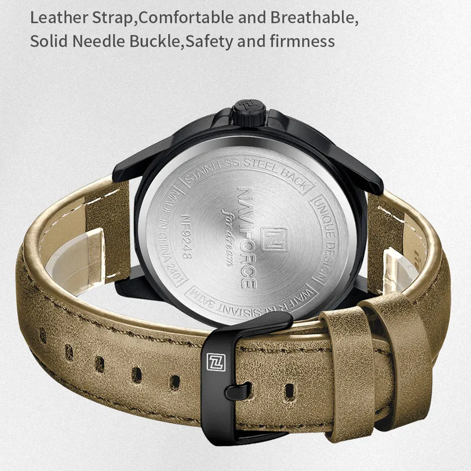 NAVIFORCE Men's Watches Business Calendar Waterproof Luminous Number Quartz Wrist Watches Clocks Gift Relogio Masculino 2025