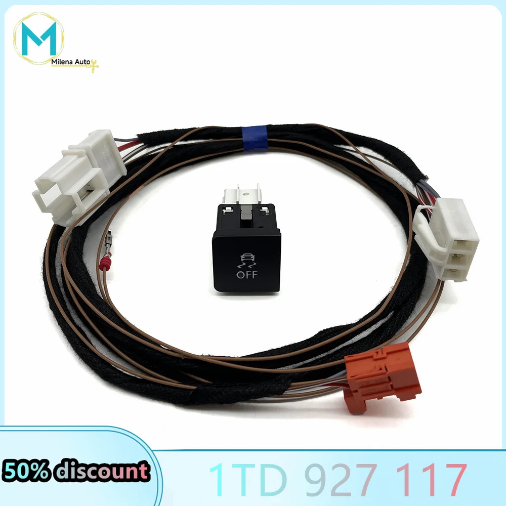 

For vw Jetta Golf 6 MK6 Car Traction Control ESP Off ASR Switch Button With Cable Wiring Harness Plug 1TD 927 117 1TD927117