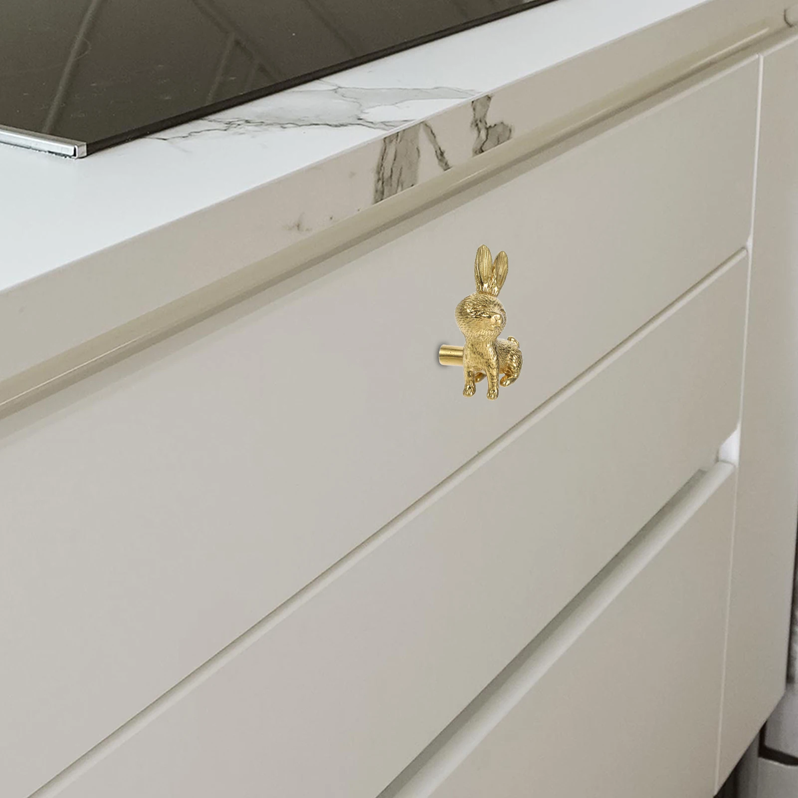

Cute Rabbit Decorative Nursery Dresser Handles Cabinet Bunny Copper Drawer Gold Animal Cabinet Furniture Hardware Smooth