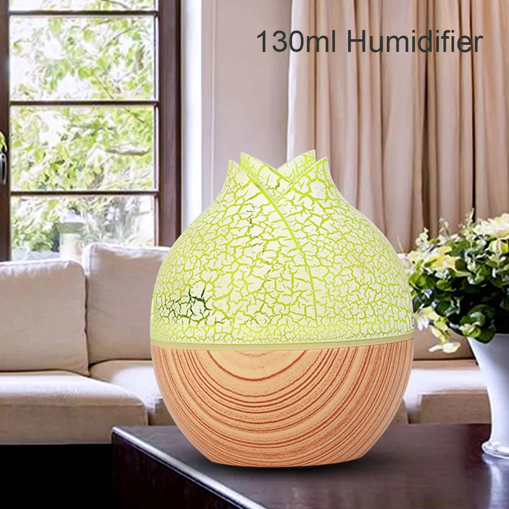 Modern Touch-Control Humidifier for Small Spaces - 130ml Tank, LED Night Light & USB Power (Mist & Diffuser)