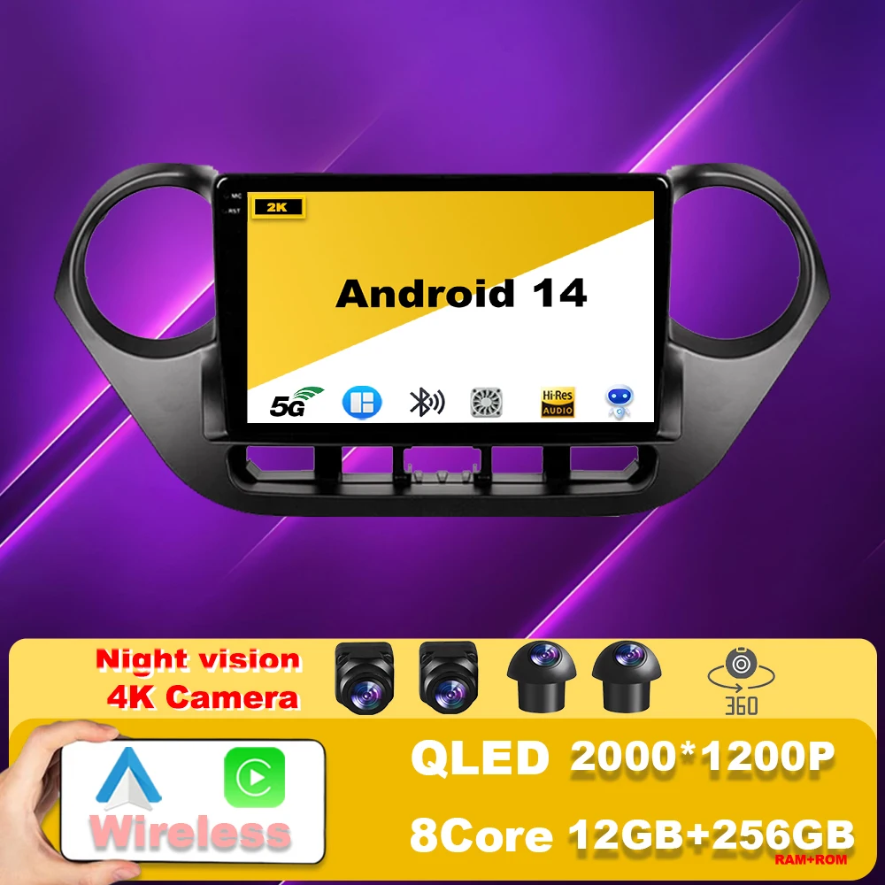 

Car Radio For Hyundai i10 2 2013 - 2016 Android14 Carplay Multimedia GPS Vedio player Navigation autoradio 2din Touch Screen dvd