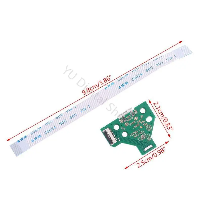 96BA USB-Ladeanschluss-Buchsenplatine mit 12-poligem Kabel für JDS-011-Controller – Detail 6