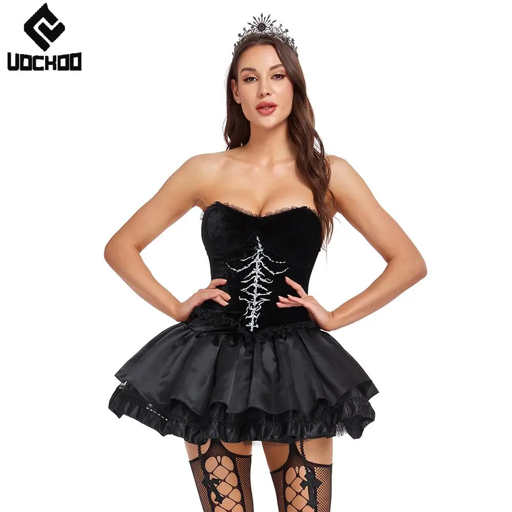 

Black Tube Dress Witch Gothic Style Lace Set Halloween Dress Bride Cosplay Costume Party Festival Vampire Gown Medieval Outfit