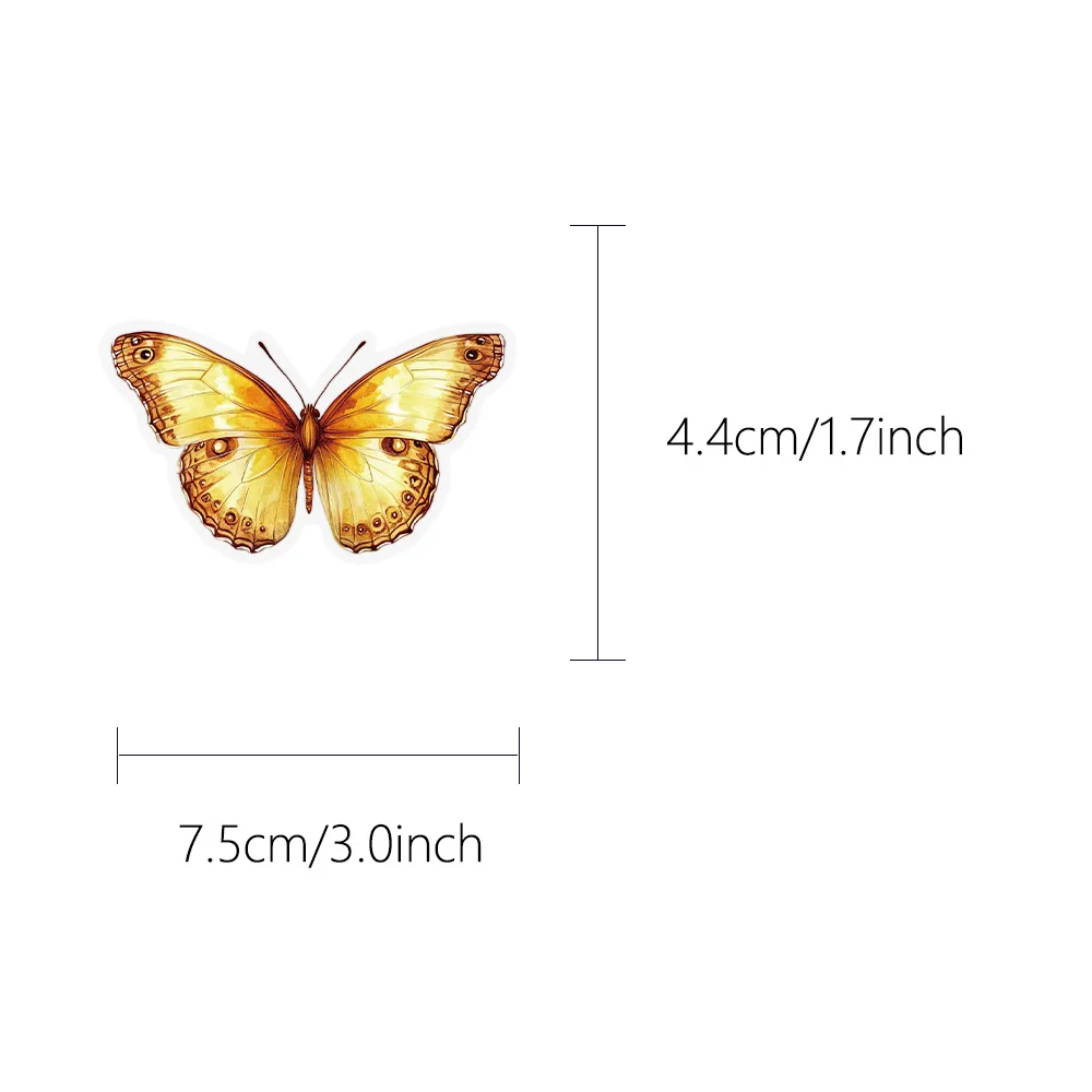 50Pcs Colorful Butterfly Graffiti Stickers Scrapbooking Collage Material Decorate Guitar Frame Wall DIY Waterproof Stickers