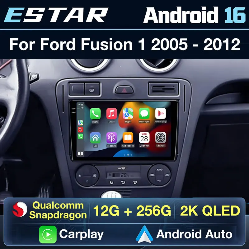 Wireless Carplay Android 16 For Ford Fusion 1 2005 - 2012 Car Radio Audio Octa Core QLED Video Player 2K Screen GPS Head Unit BT