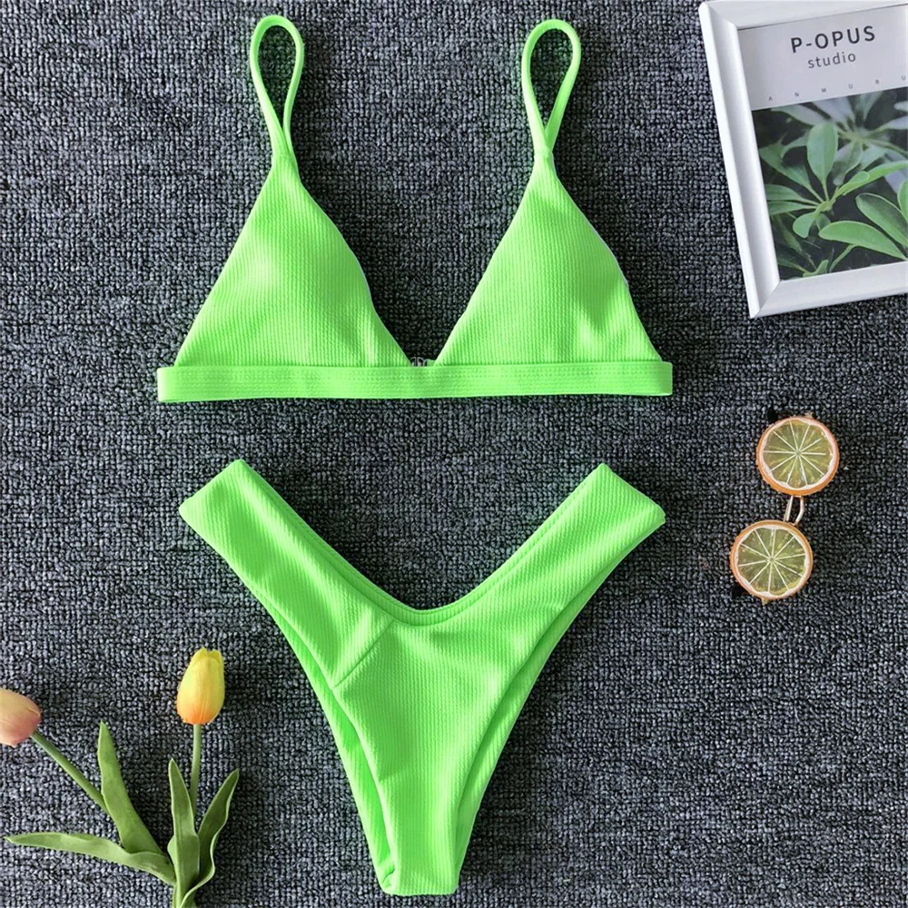

Sexy Green Bikini Micro Extreme Sling Swimsuit Push Up Y2K Vacation Swimwear Women Beach Outfit Bathing Suit Traje De Bano Mujer