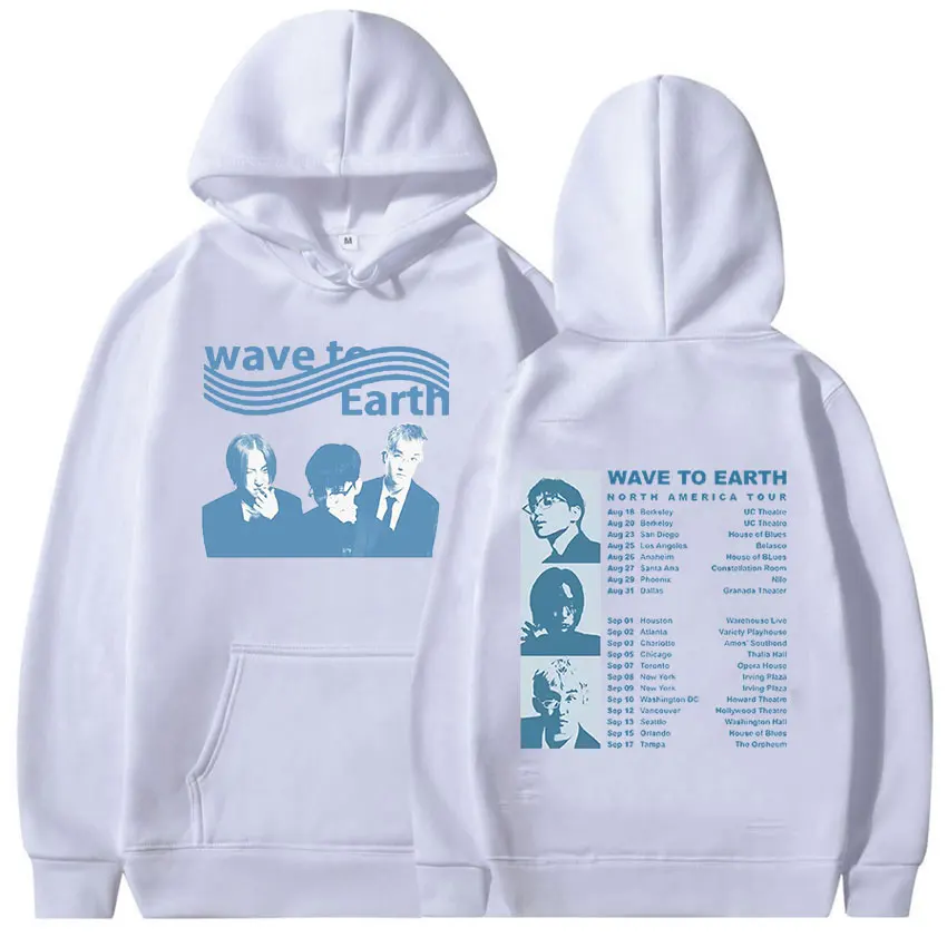 Korean Band Wave To Earth North Amerlcan Tour 2024 Hoodie Men Hip Hop Fashion Retro Oversized Sweatshirt Unisex Trend Streetwear