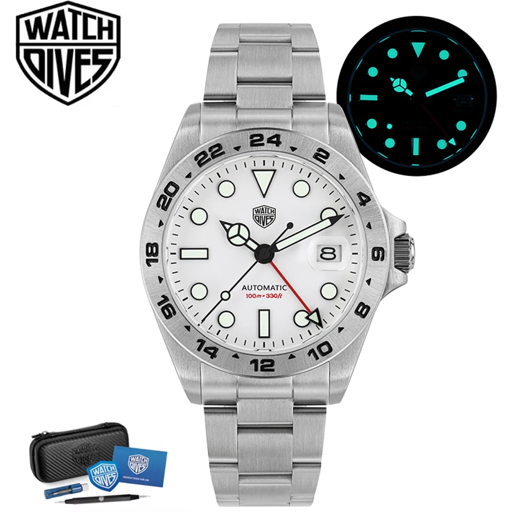 

Watchdives WD16570 39mm Automatic Mechanical GMT Watch NH34 Stainless Steel Men Watches Sapphire Luminous Waterproof 100m