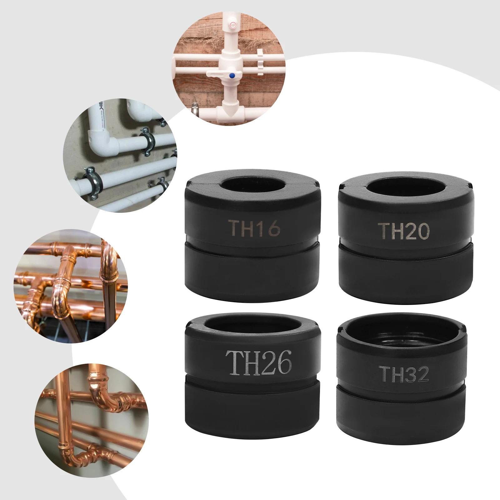 Jeu de mâchoires à presser TH16/20/26/32mm, Kit de pinces tubulaires pour matrices à sertir, Inserts à sertir pour sertir les Tubes en aluminium-plastique