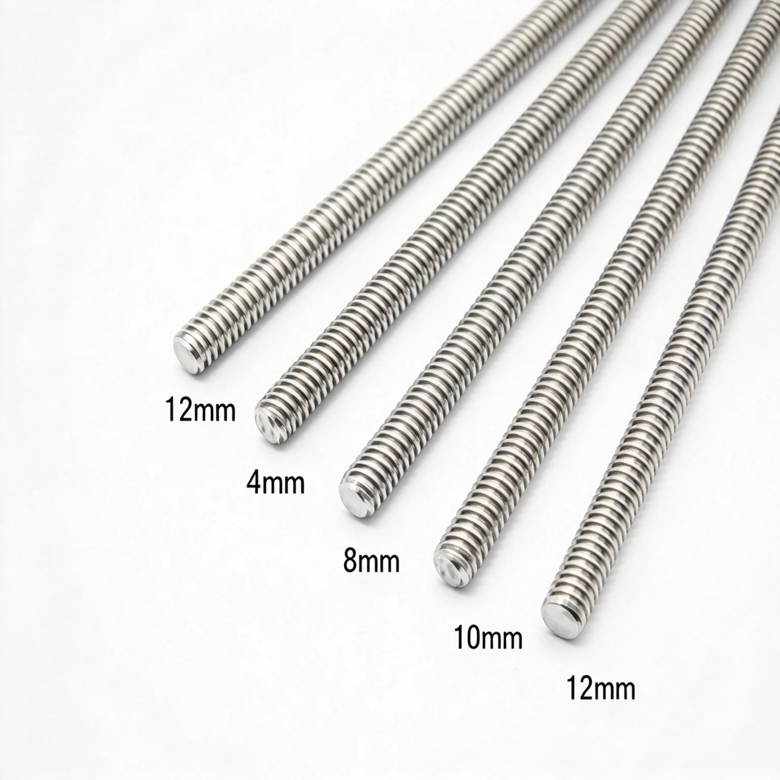 1pcs 304 stainless steel T10 screw length 100 200 300 400 500 600 800mm lead 2mm 3mm 4mm 8mm 10mm 12mm trapezoidal spindle screw