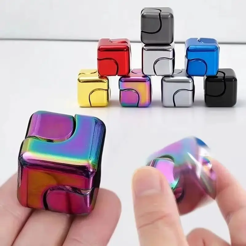 Square Decompression Spinning Top Dice Cube - Anti-Anxiety Fingertip Toys Hand Fidget Spinner Vent Flipo Flip For Children