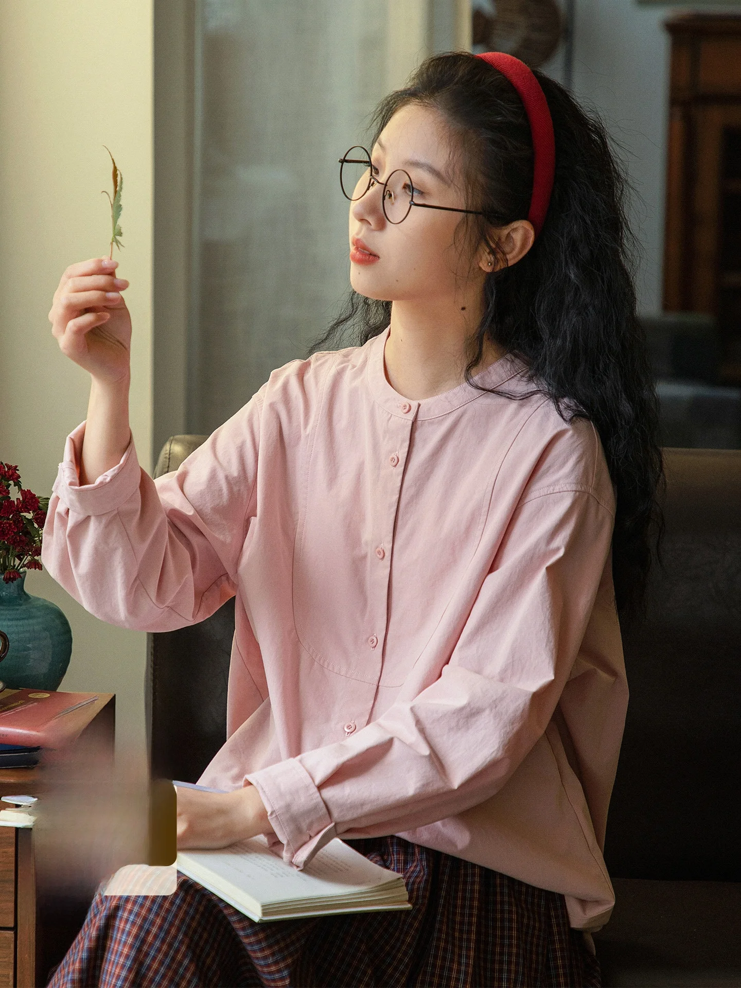 

Оригинальный женский свободный повседневный длинный топ из чистого хлопка розового цвета, дышащий удобный повседневный топ, осенняя мода