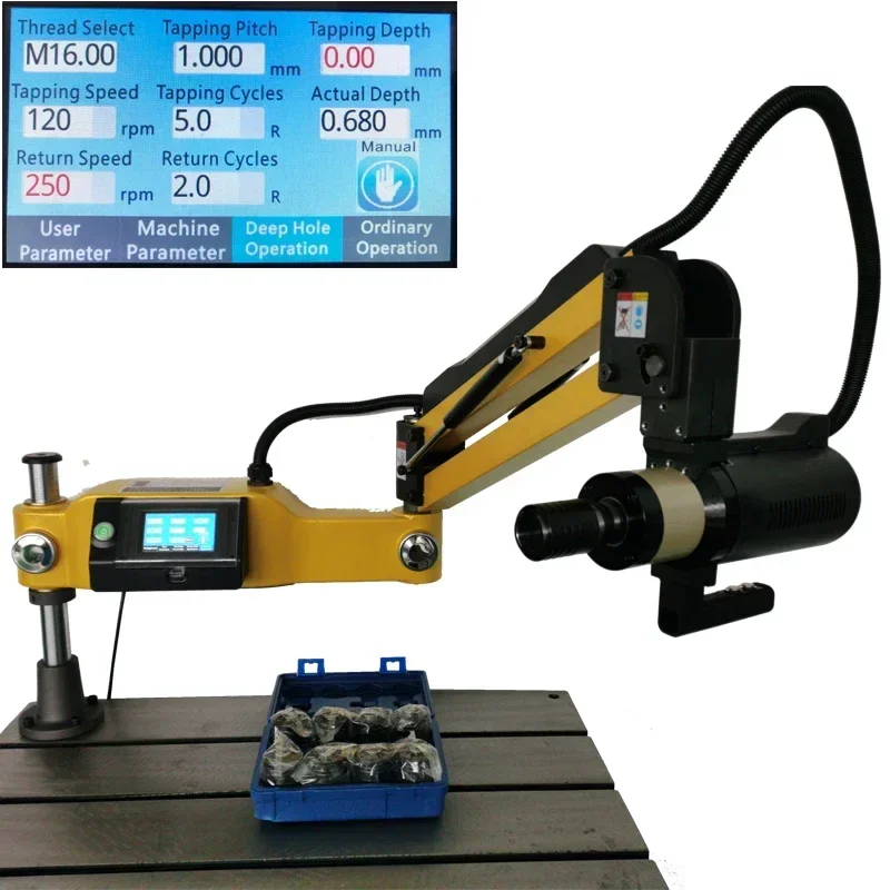 

M3-M16 CE CNC Electric Tapping Machine Servo Motor Electric Tapper Drilling Easy Arm Power Tool Threading Machine With Chucks