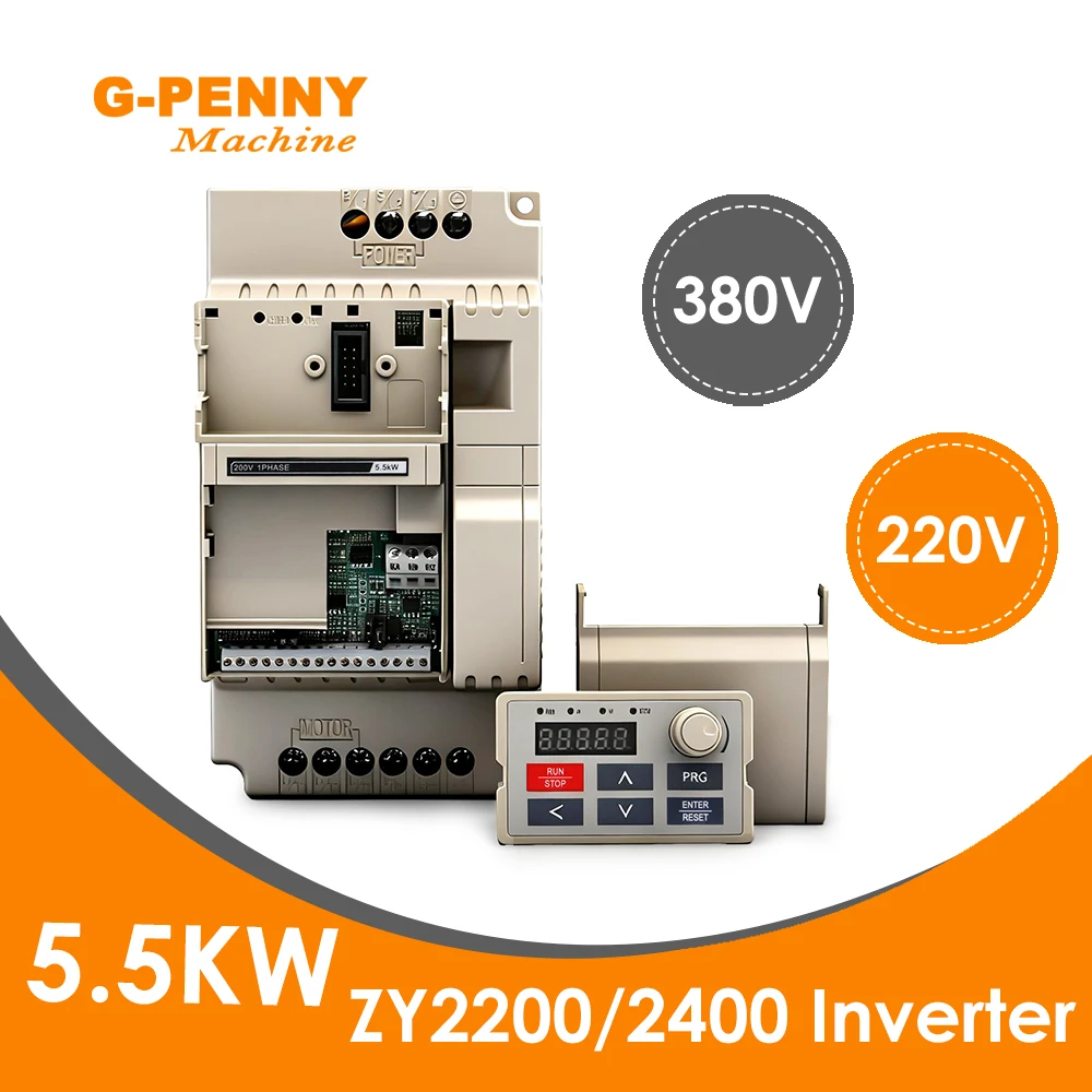 G-Penny 5.5kw Inverter 220v/380v VFD Variable Frequency Drive Speed Control 2000Hz Frequency Converter