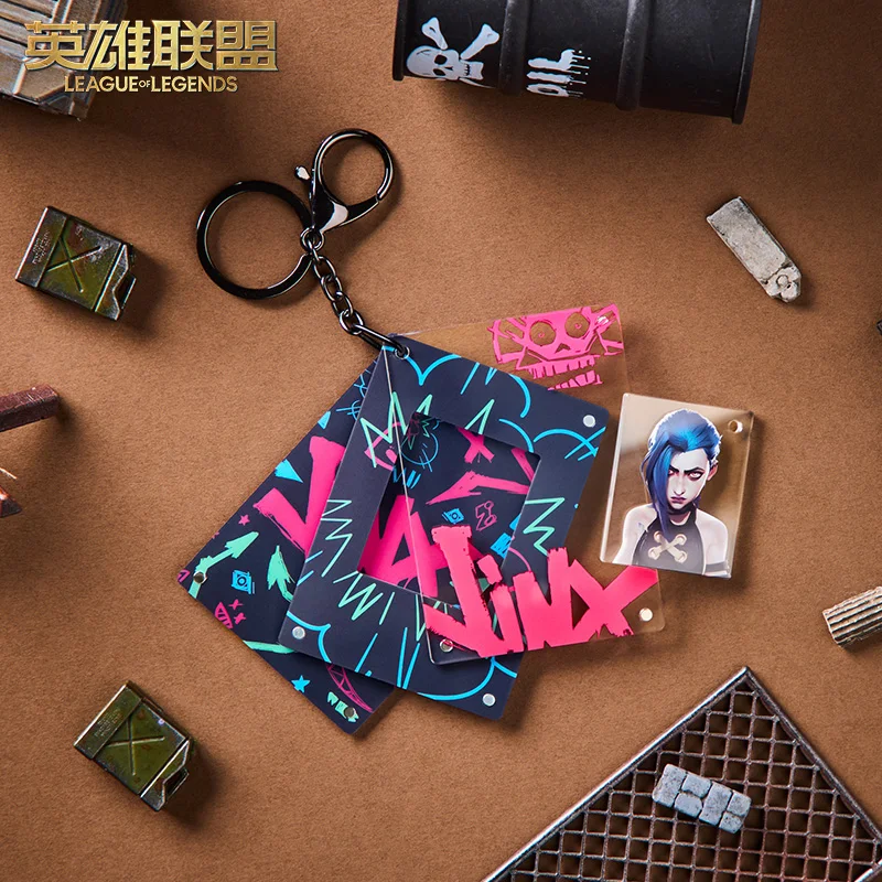 Game LOL Arcane Jinx Keychain Official Acrylic Pendant Keyrings Cosplay Lovers Doujin Birthday Gifts