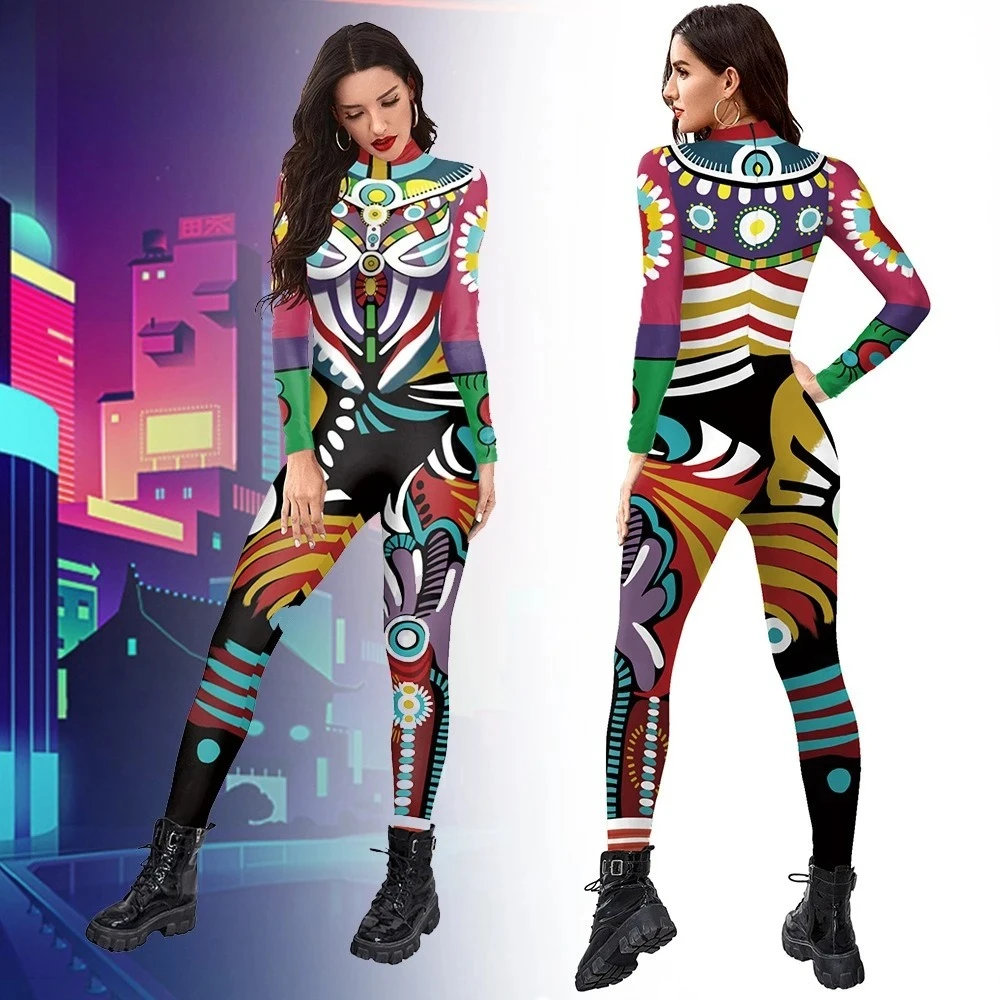

Women's Creative Graffiti Doodle Print Jumpsuit - Stylish One-Piece Casual Outfit, Trendy Must-Have for Fall Fashion Wardrobe