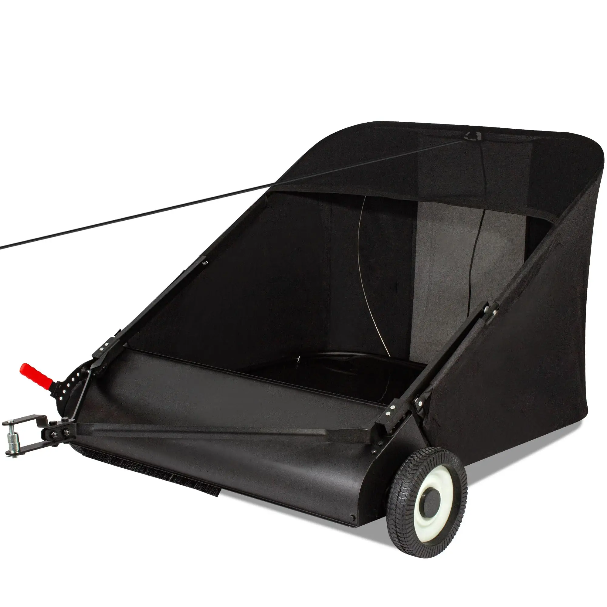 Adjustable Sweeping Height 42-inch Tow Lawn Sweeper for Leaves & Grass, Leaf Collector with Large Capacity Yard Sweeper