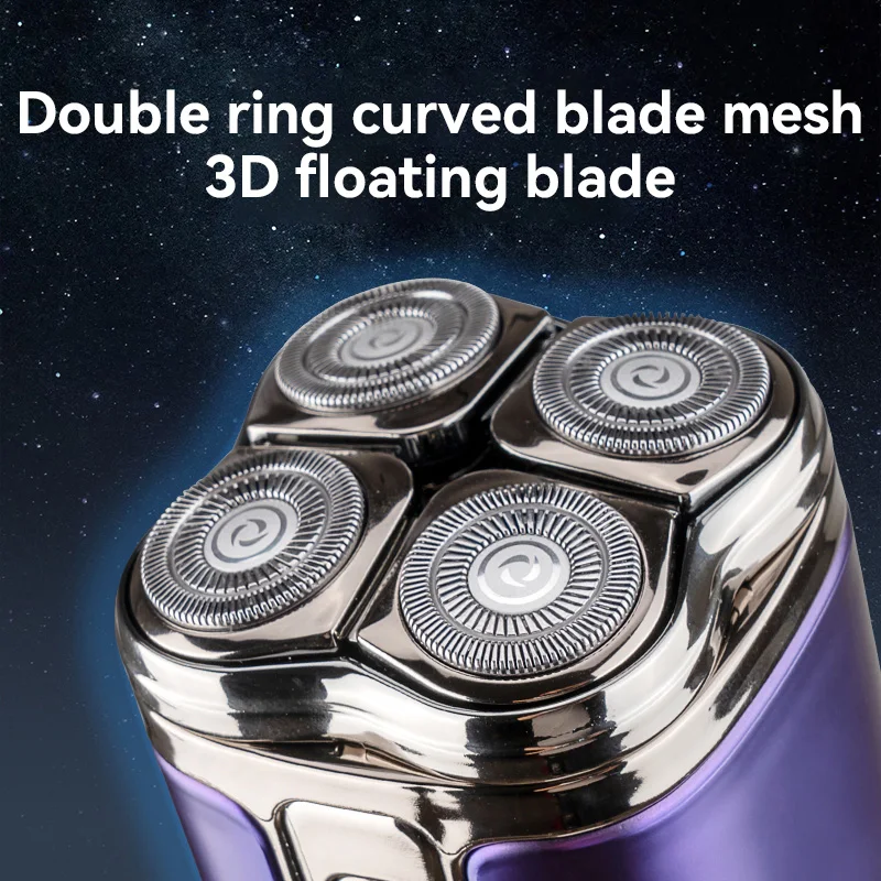 Mini Four headed Electric Shaver For Men Razor Portable Travel Hair Trimmer Type-C Rechargeable LED Intelligent Display Shaver