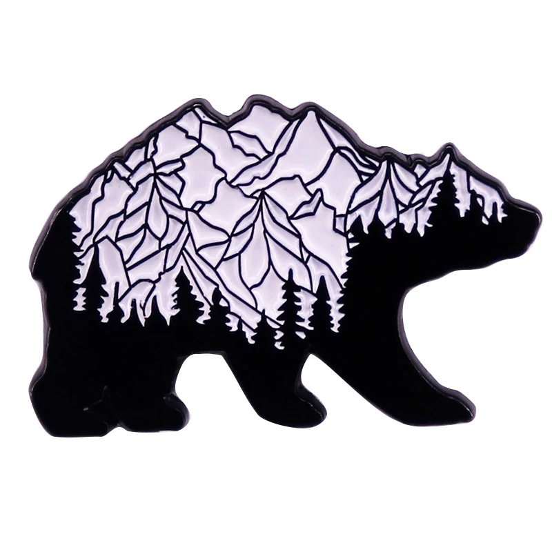 

A2429 Cool polar bear Enamel Pins Animals Brooches Clothing Backpack Lapel Badges Fashion Jewelry Accessories For Friends Gifts