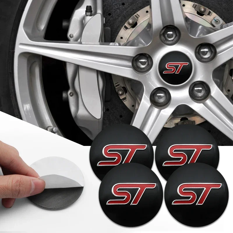 

4Pcs 56mm ST Emblem Car Styling Wheel Hub Center Caps Badge Stickers For Ford ST Focus 2 3 MK2 MK3 MK4 Mondeo Fiesta Ranger Kuga