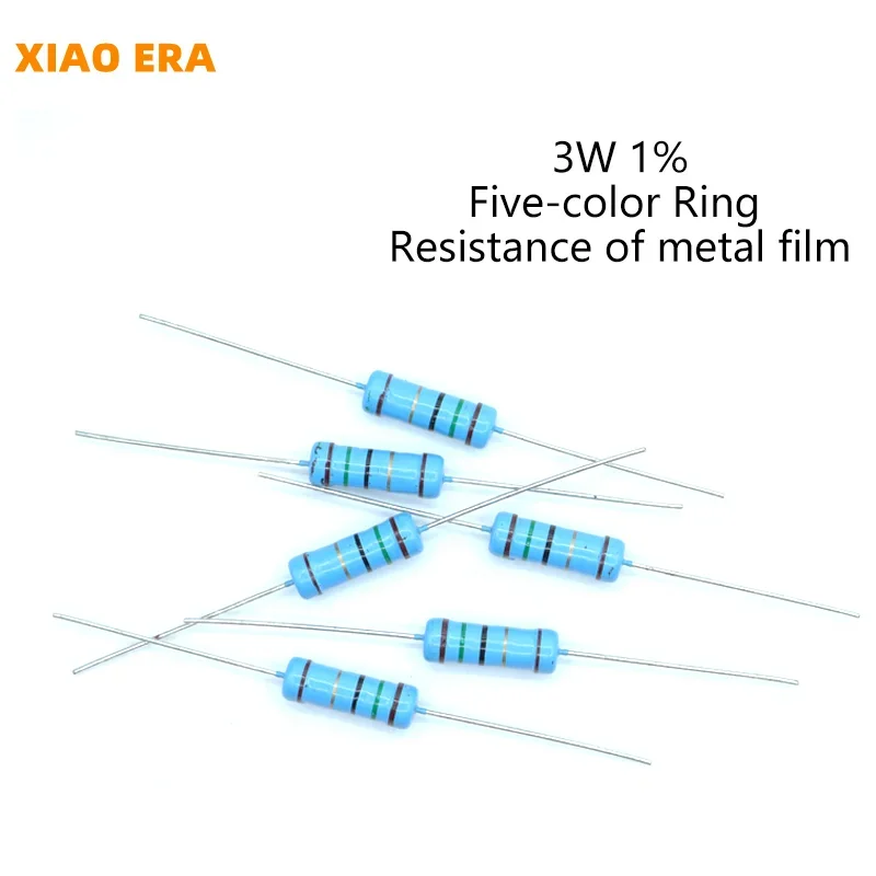 

100Pcs 3W Metal Film Resistor 0R-22M 1% Tolerance 0.1R 0.3R 0.39R 1R 1.5R 2R 3R 11R 15R 22R 47R 68R 100R 130R 10 Ohm Resistance