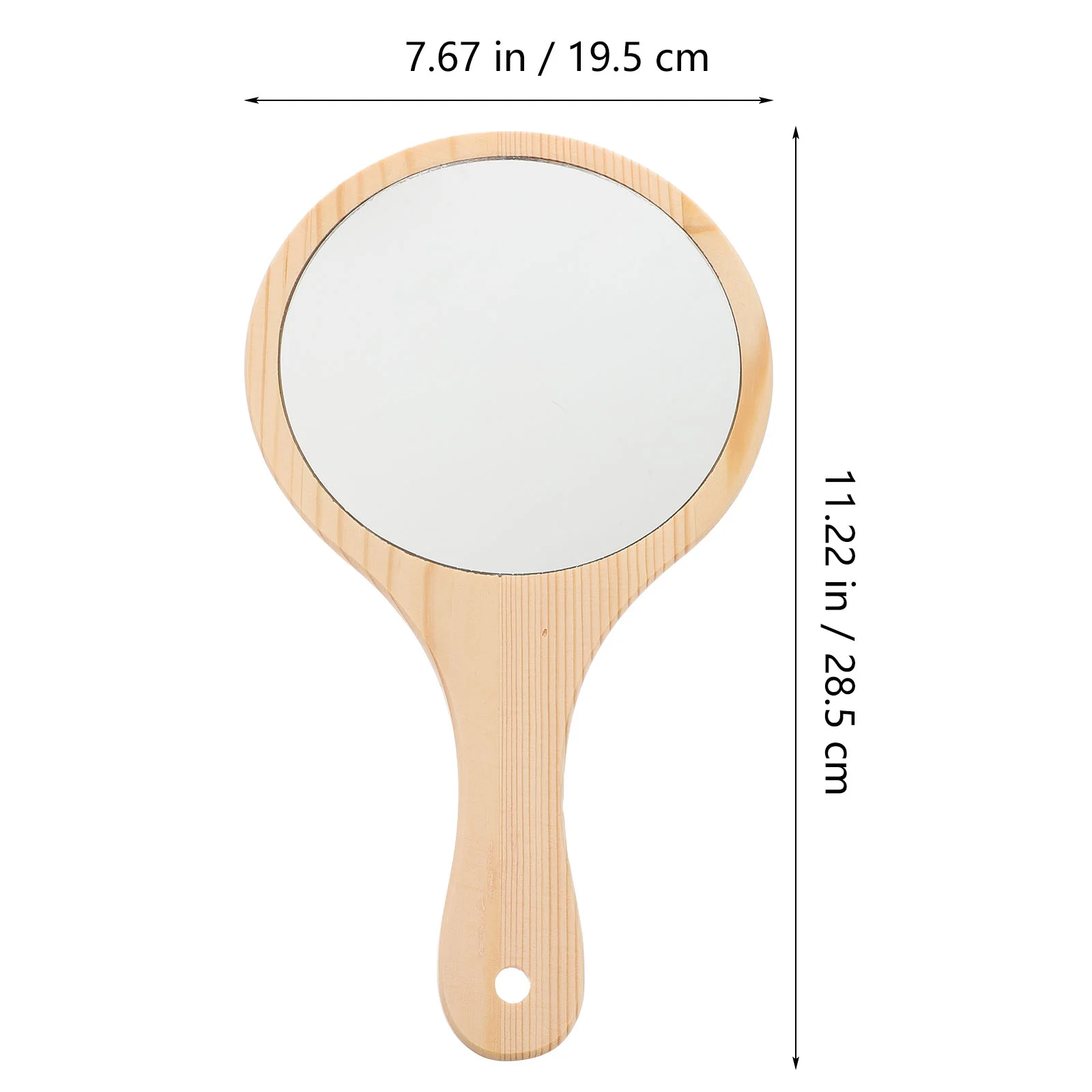 2 Pcs Wooden Handle Mirror Dressing Table Exquisite Makeup Tool Fiberboard Women