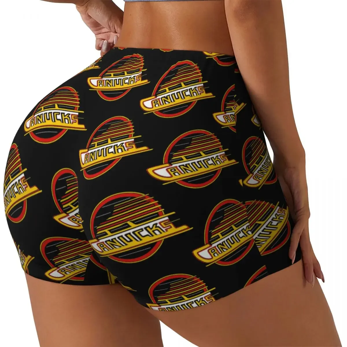 Custom Vancouver Hockey Canucks Skate Women Gym Workout Running Shorts Athletic Volleyball Biker Yoga Shorts