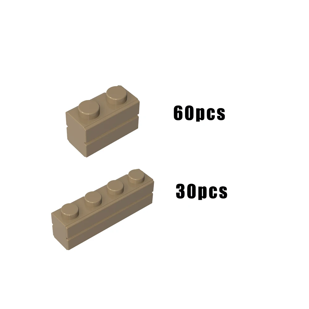 Gobricks 98283 15533 MOC Mixed Solid Colors Bricks Special 1x2 And 1x4 with Masonry Parts Profile Building Blocks Classic Model