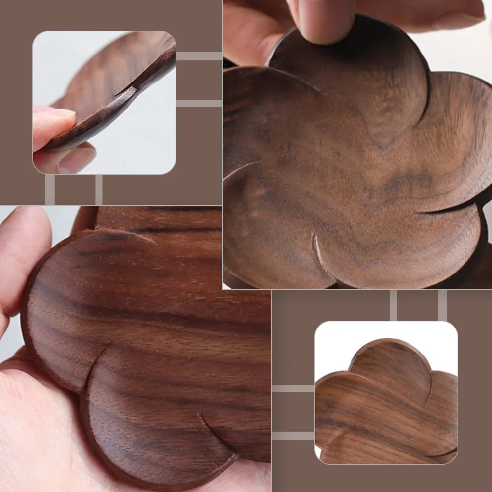 

Набор из 4 термостойких нескользящих подставок из орехового дерева в форме лепестков для чашек с чаем, кофе, вином, для гостиной