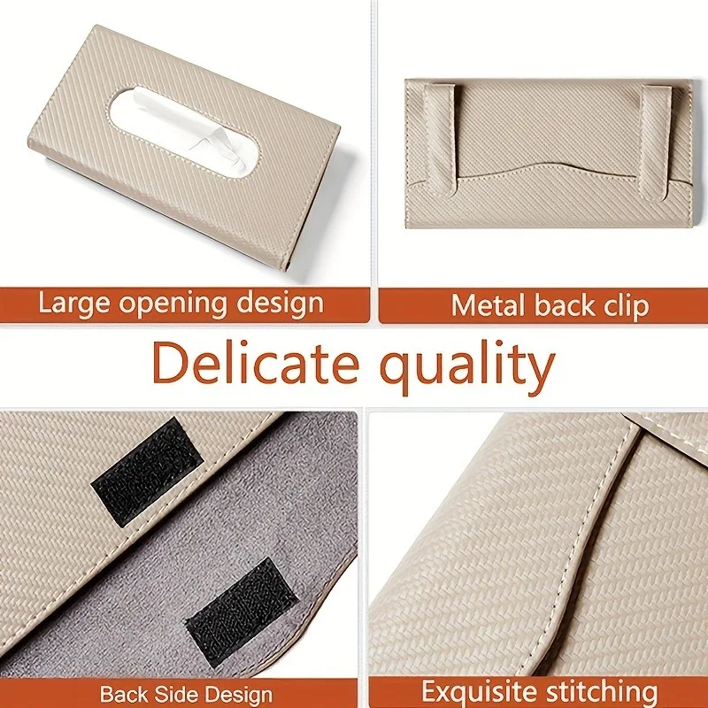 1PC Car Tissue Holder,Sun Visor Napkin Box,Comes with tissue paper.Suitable for All Vehicle Models,car accessories,tissue holder
