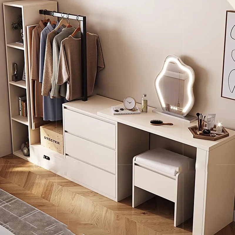 Floor Storage Dressing Table Multifonctional White Stool Design Dressing Table Girl Essential Penteadeira De Maquiagem Furniture