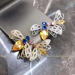 Creative Gorgeous Animal Bee Brooch Men Women Inlaid Zircon Corsage Temperament Sweater Accessory Party Daily Jewelry Nice Gifts