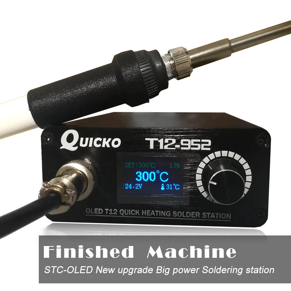 

Quicko T12 STC OLED soldering station electronic welding iron 2020 New version Digital Soldering Iron T12-952 with T12 handle