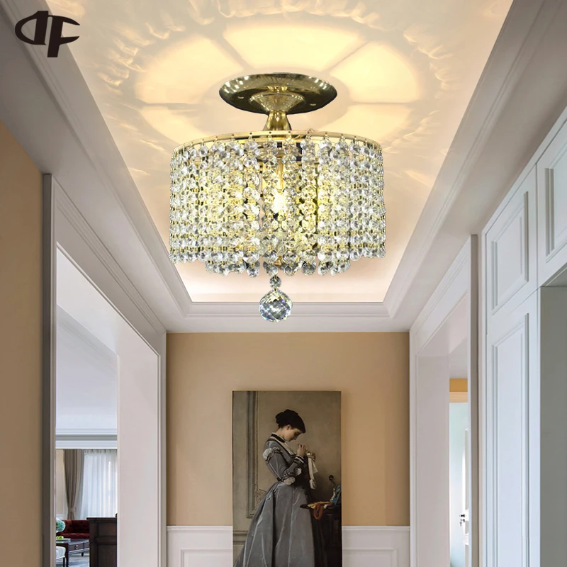 

Crystal chandelier corridor lamp interior decoration crystal lamp villa balcony ceiling lamp E27 bulb manufacturer sales