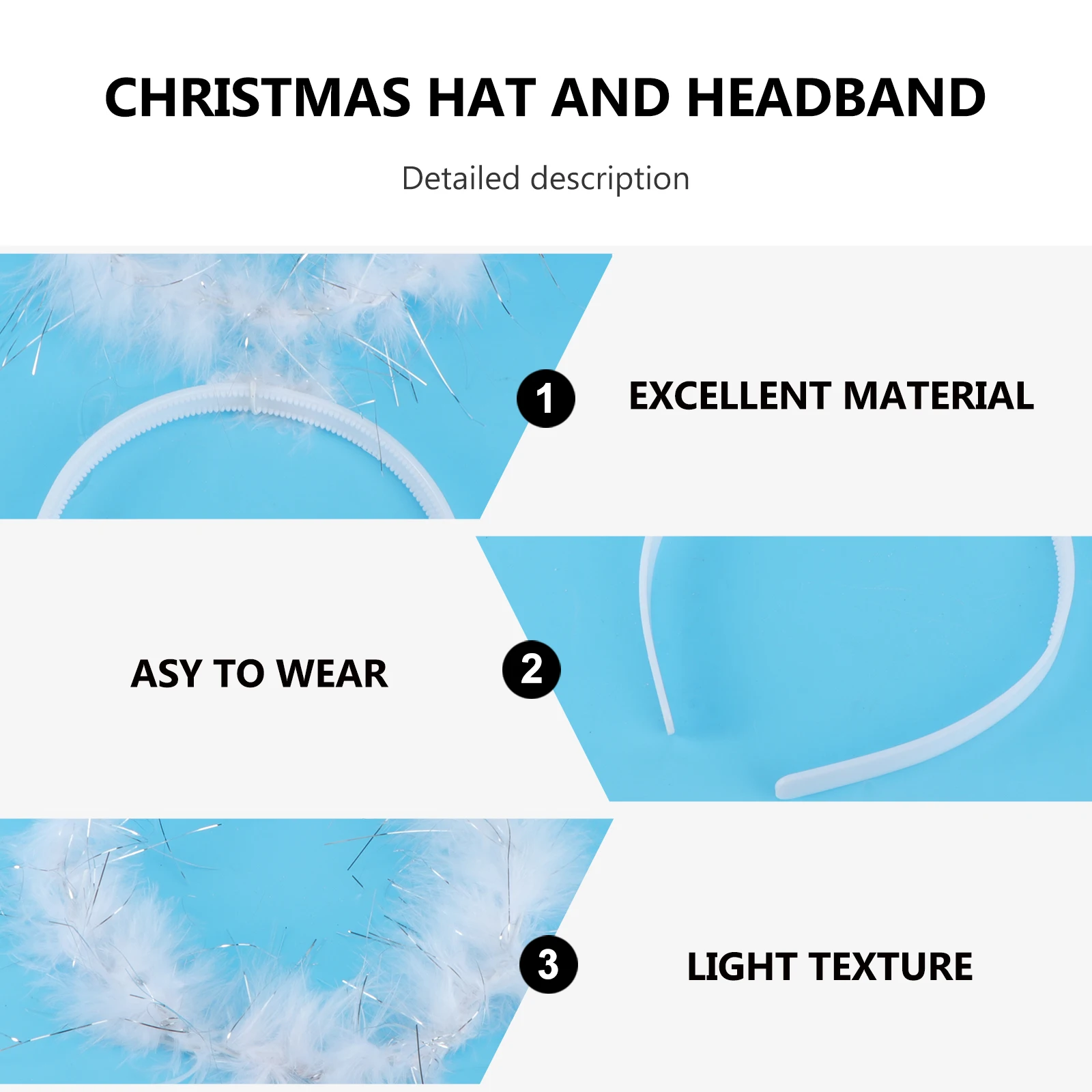 

2pcs Hair Bands Adorable Hair Hoops Headdress Party Favors Supplies Decorations Ball Performance Hair Accessories (White)