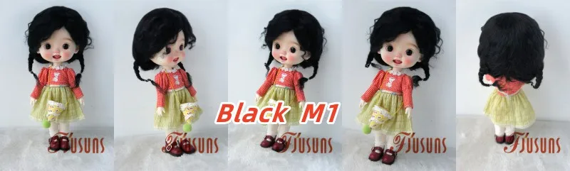 Fjusuns JD644 9-10inch 10-11inch Messy Baby Curly Mini Twintail Mohair BJD Wigs QBaby Pullip Blythes& 18"AG Doll Accessories