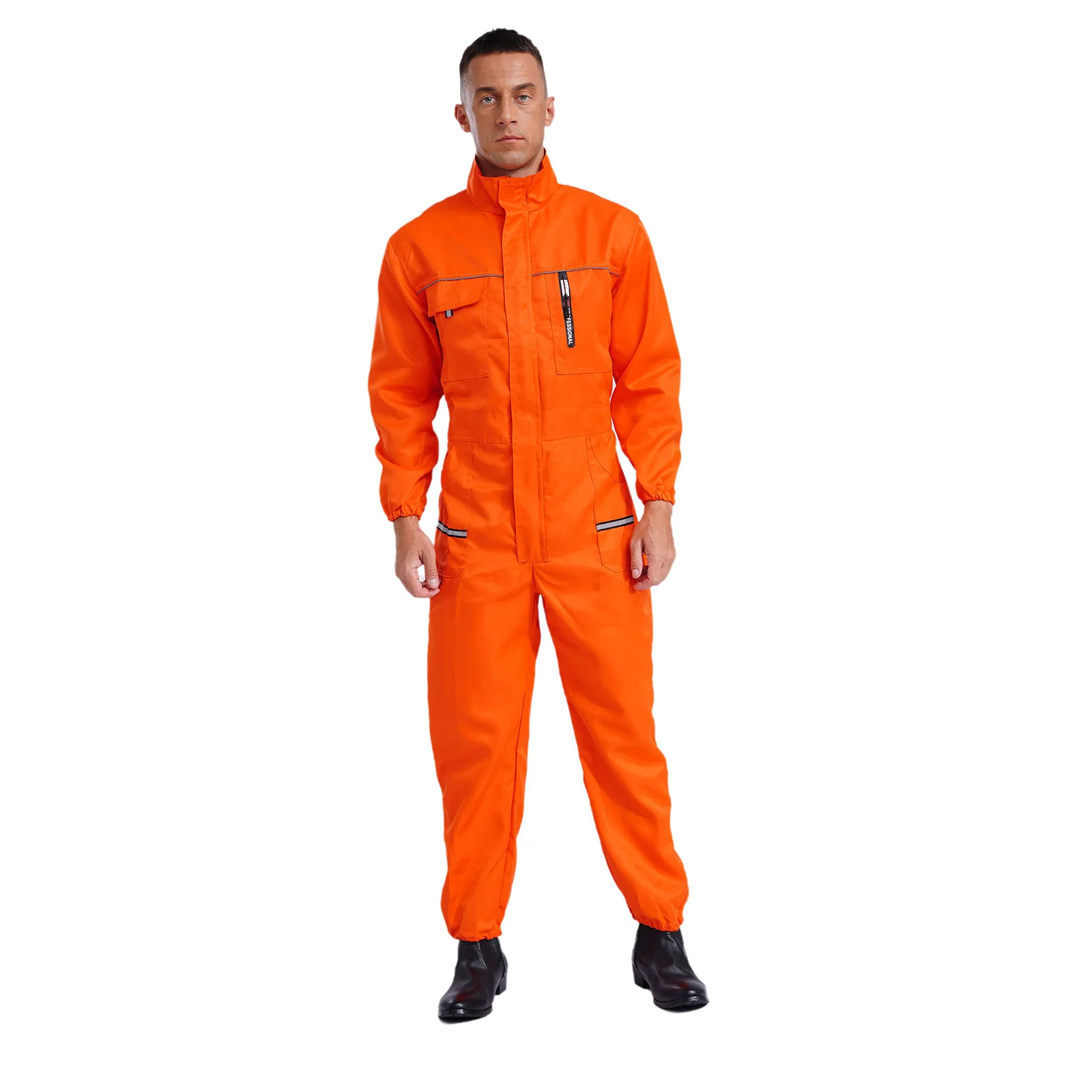 

New Unisex Resistant Workshop Coveralls Long Sleeve Reflective Stripes Jumpsuit Adults Paint Maintenance Costumes Work Uniforms