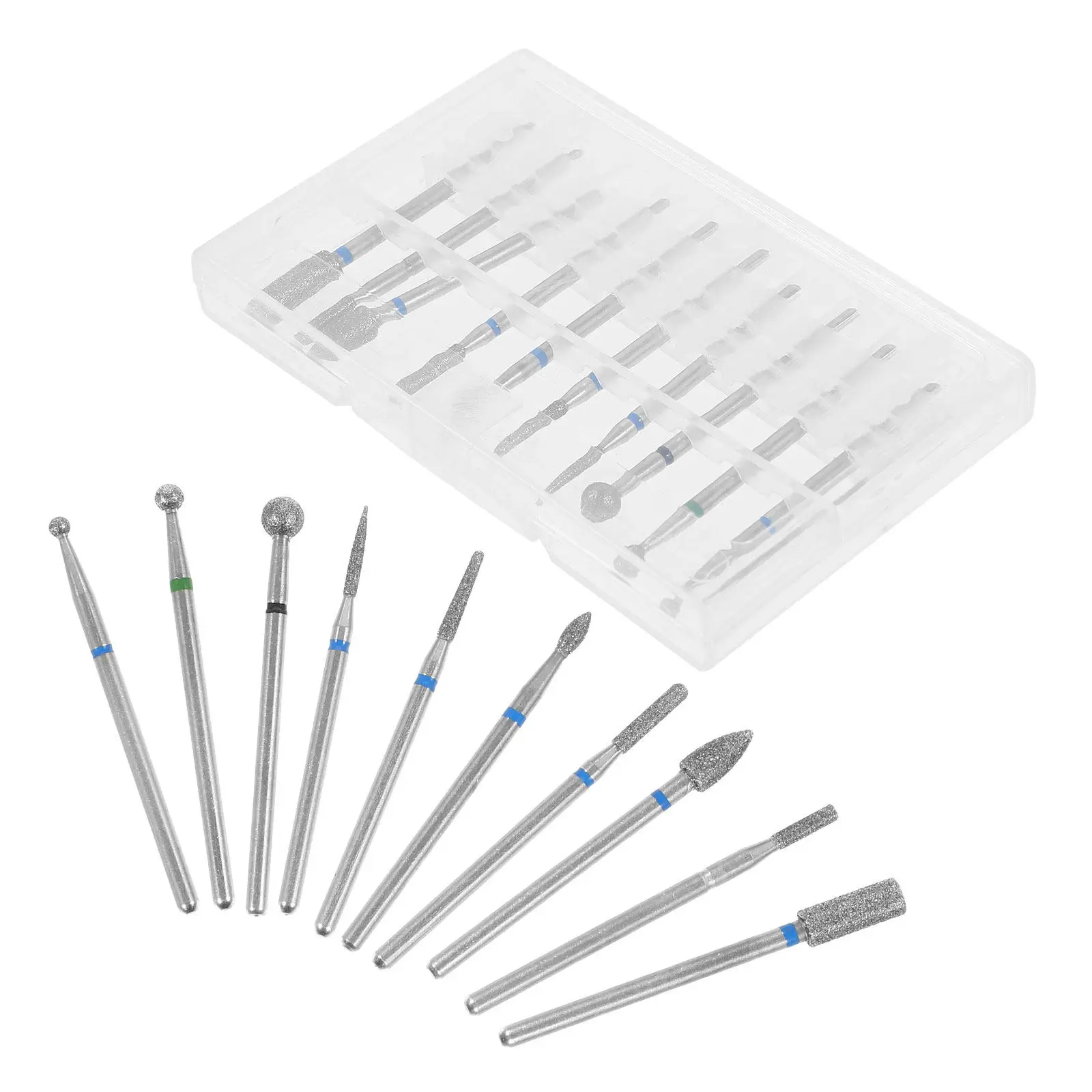 

10Pcs Nail Drill Bit Set Universal Acrylic Nail Grinding Heads for Manicure Pedicure Cuticle Care Remove Gel Polish At Home Or