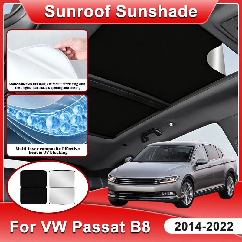 For Volkswagen VW Passat Magotan B8 Accessories 2014~2022 Static Cling Panoramic Shade Electrostatic Adsorption Sunshade Screen